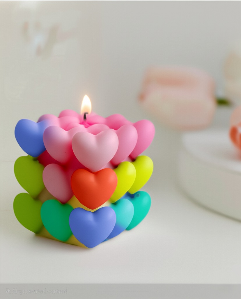 free form candle hearts
