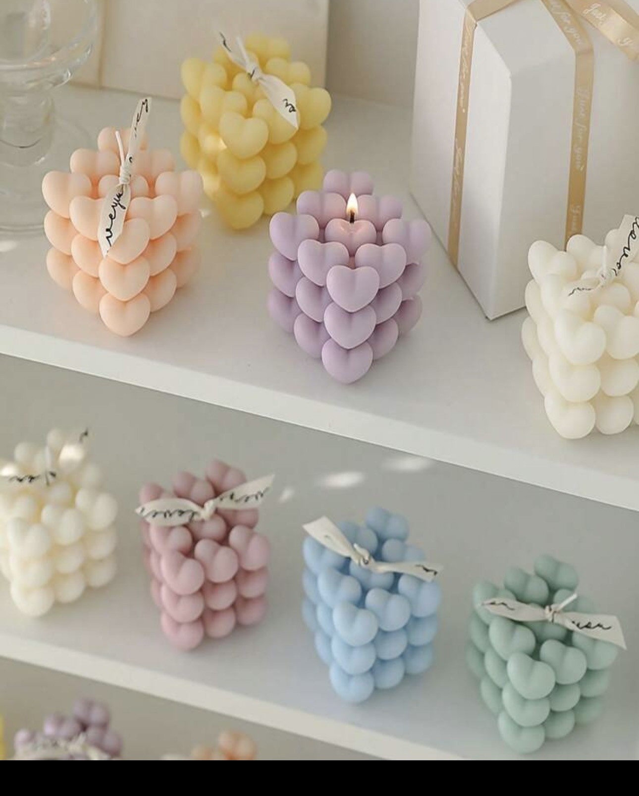 free form candle hearts